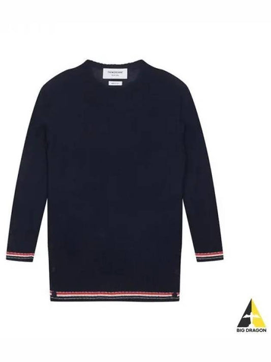 Women s RWB Stripe Trimming Knit Navy Light Gray FKA387A Y2016 - THOM BROWNE - BALAAN 1