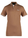 Paddy Striped Cotton Polo Shirt Camel - HUGO BOSS - BALAAN 2