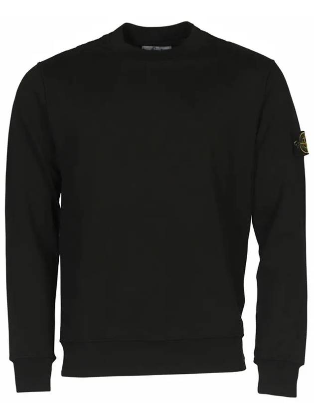 Men's Wappen Patch Pocket Crew Neck Sweatshirt Black - STONE ISLAND - BALAAN 2