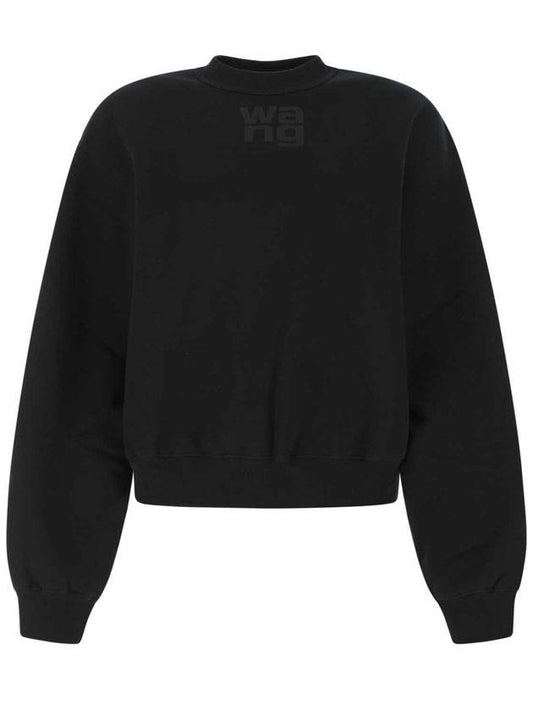 Logo Print Sweatshirt Black - ALEXANDER WANG - BALAAN 1