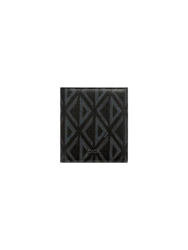 Vertical CD Diamond Canvas Half Wallet Black - DIOR - BALAAN 1