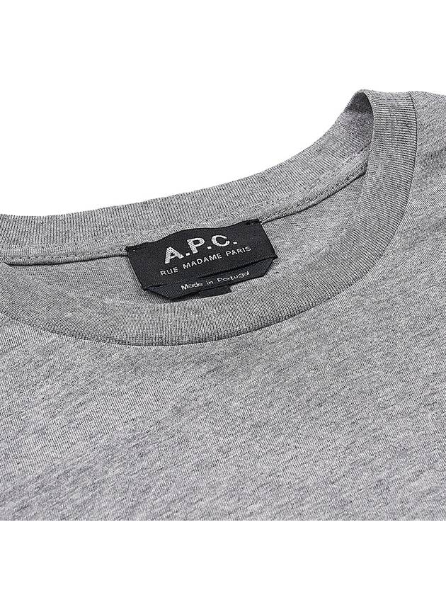 Logo Print Crew Neck Short Sleeve T-Shirt Grey - A.P.C. - BALAAN 6