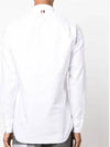 Men's Logo Patch Classic Cotton Long-Sleeve Shirt White - THOM BROWNE - BALAAN 5