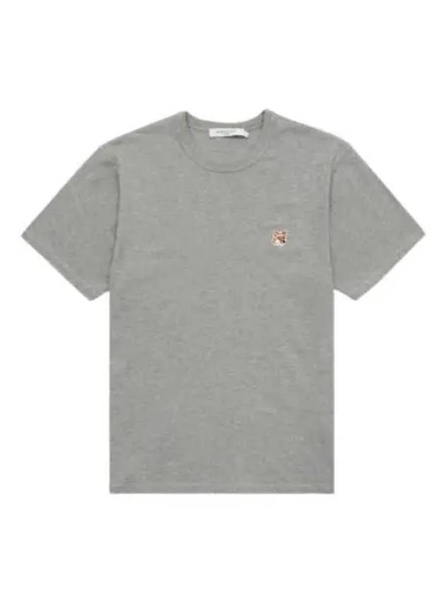 Fox Head Patch Classic Short Sleeve T-Shirt Grey Melange - MAISON KITSUNE - BALAAN 2