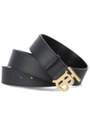 TB Logo Leather Belt Black - BURBERRY - BALAAN 3