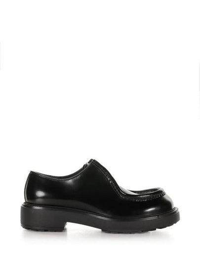 Diapason Opaque Lace-Up Brushed Leather Derby Black - PRADA - BALAAN 2