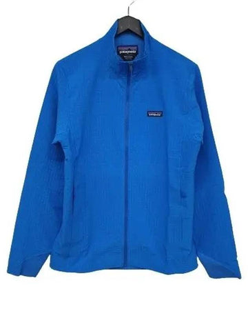 Logo Patch High Neck Zip Up Jacket Blue - PATAGONIA - BALAAN 1