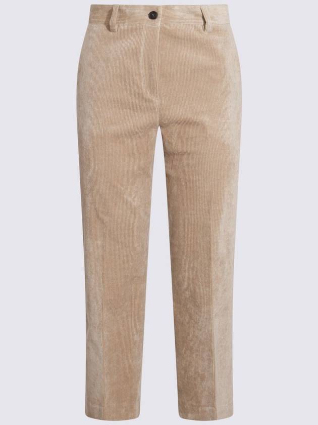 Antonelli Beige Cotton Pants - ANTONELLI - BALAAN 1