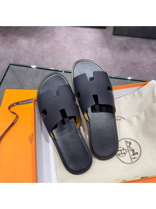 Men's Izmir Sandals Calfskin Absong Navy - HERMES - BALAAN 5