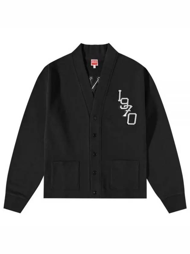 Varsity Jungle Tiger Embroidered Cotton Cardigan Black - KENZO - BALAAN 2