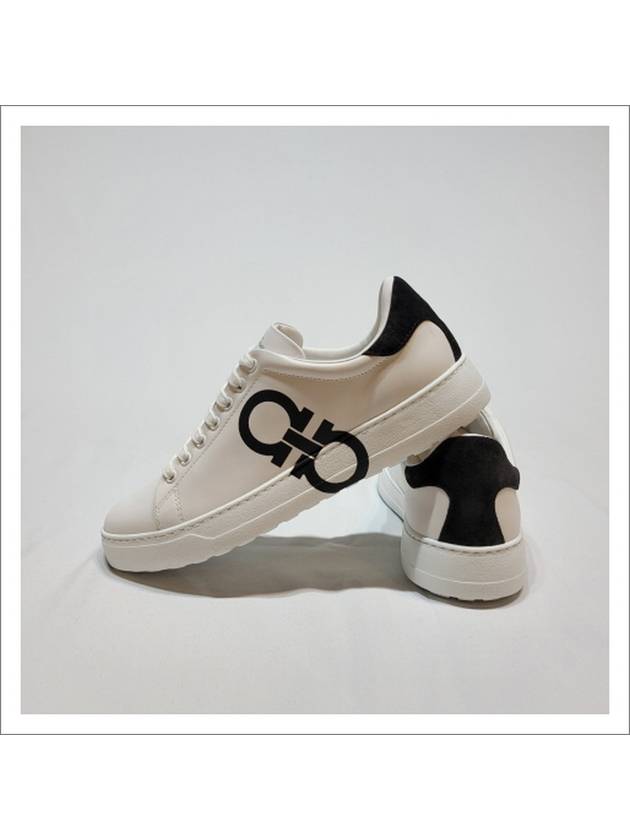 Number Gancini Low Top Sneakers White Black - SALVATORE FERRAGAMO - BALAAN 7