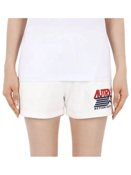 Women's Iconic Logo Action Shorts White - AUTRY - BALAAN 2