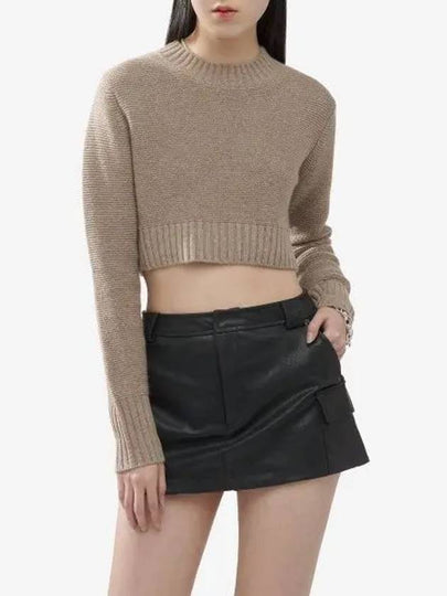 Kaya Crop Cashmere Knit Top Sand - MAX MARA - BALAAN 2