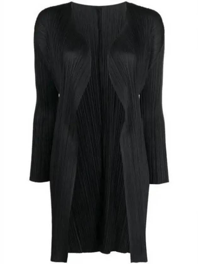 Pleated Basic Cardigan Black - ISSEY MIYAKE - BALAAN 2