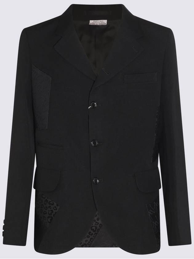 HOMME PLUS BLACK WOOL AND LINEN BLAZER PKJ0490511 - COMME DES GARCONS - BALAAN 2