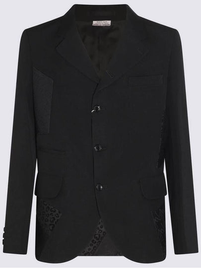 HOMME PLUS BLACK WOOL AND LINEN BLAZER PKJ0490511 - COMME DES GARCONS - BALAAN 2