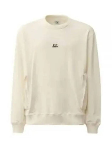 Cotton Fleece Mixed Pocket Sweatshirt White - CP COMPANY - BALAAN 1