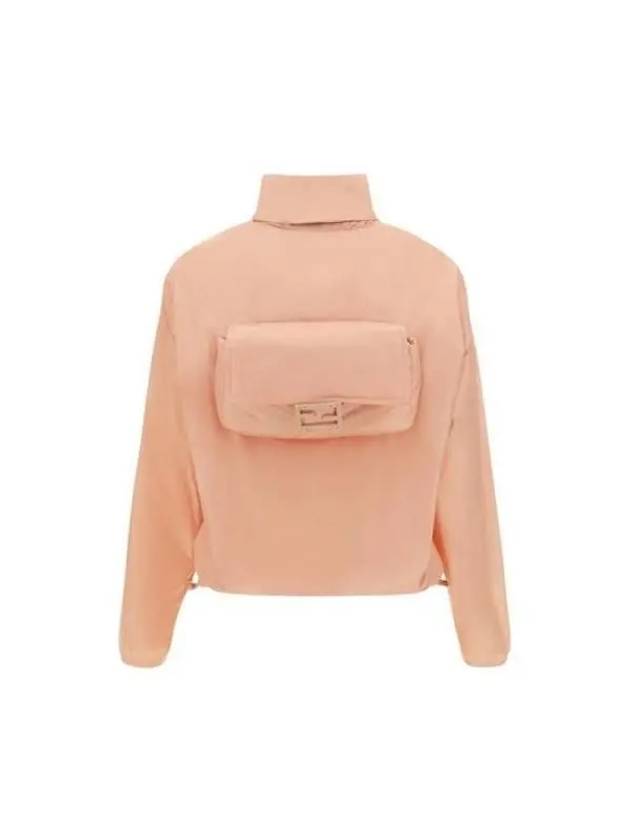 High Neck Nylon Windbreaker Pink - FENDI - BALAAN 3