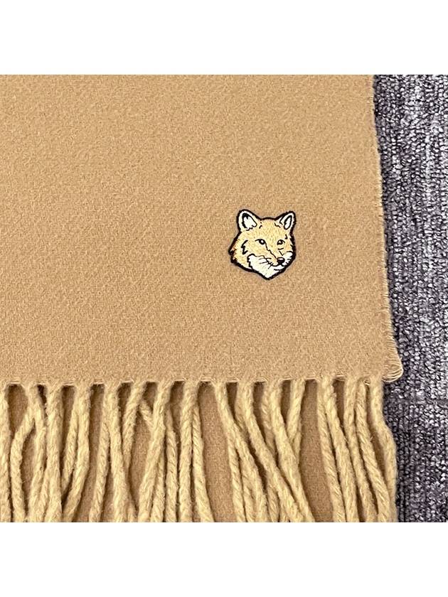 Bold Fox Head Double Face Scarf Beige - MAISON KITSUNE - BALAAN 7