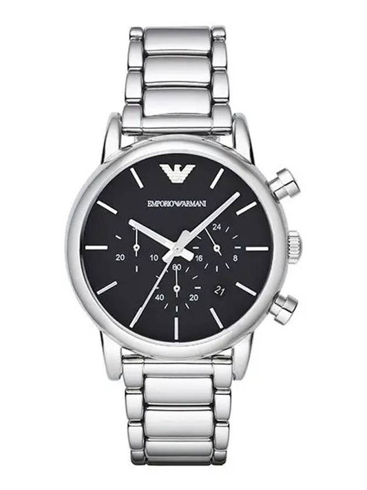 Quartz Chronograph Black Dial Metal Watch Silver - EMPORIO ARMANI - BALAAN 2