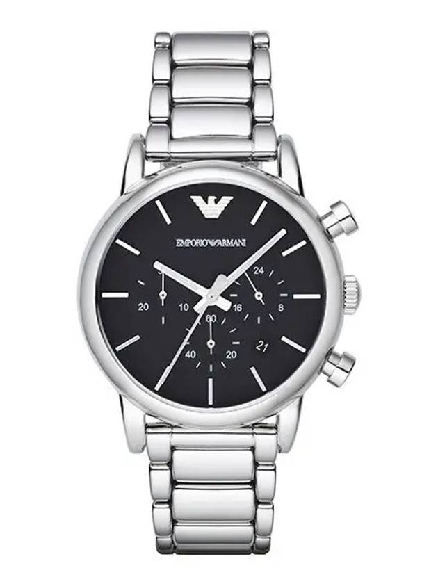 Quartz Chronograph Black Dial Metal Watch Silver - EMPORIO ARMANI - BALAAN 6