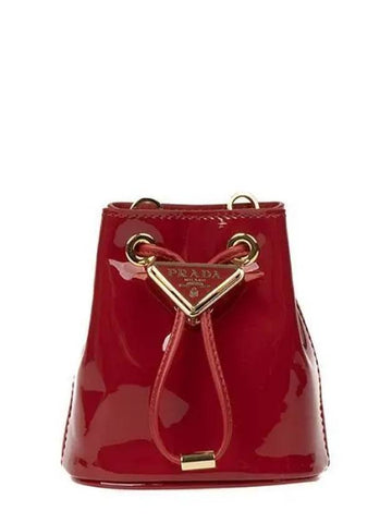 Patent Leather Mini Pouch Red - PRADA - BALAAN 1