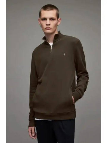 Raven half zip up MF046X 7806 dark brown - ALLSAINTS - BALAAN 1