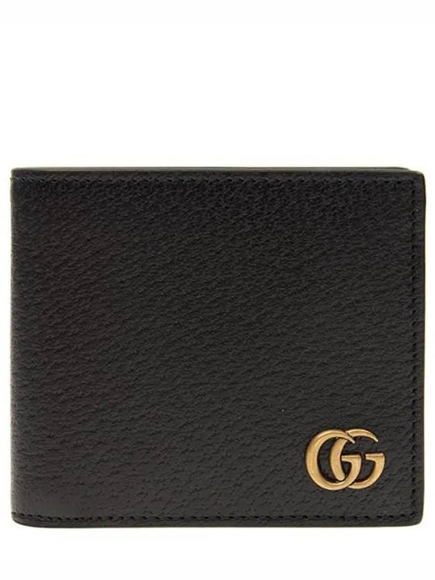 GG Marmont Leather Bi Fold Wallet Black Gold - GUCCI - BALAAN 2