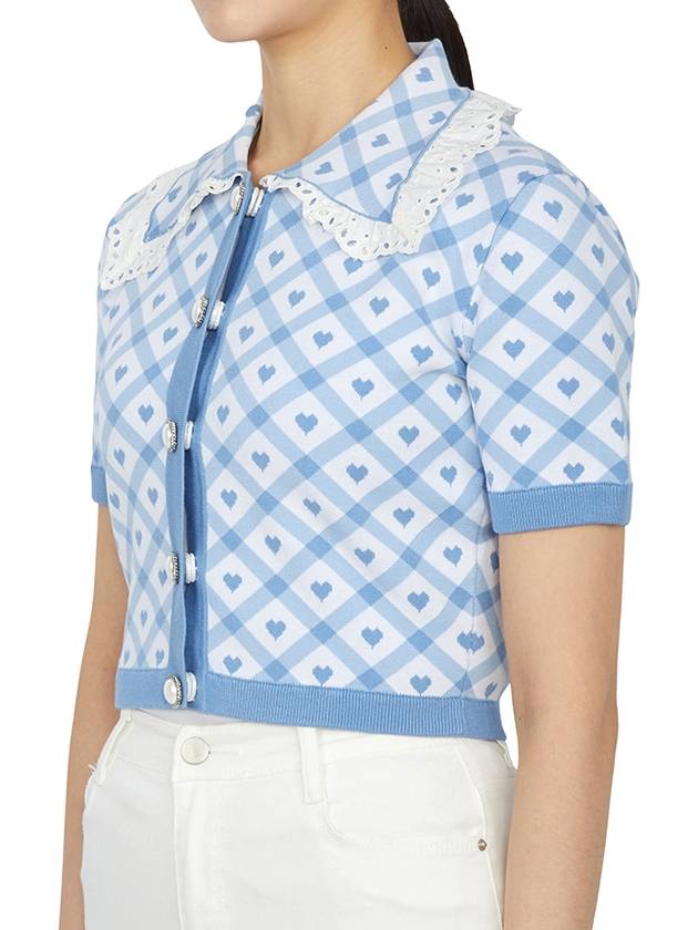 Check Jacquard Cardigan Light Blue - ALESSANDRA RICH - BALAAN 4