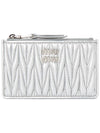 Matelasse Leather Envelope Card Wallet Silver - MIU MIU - BALAAN 2