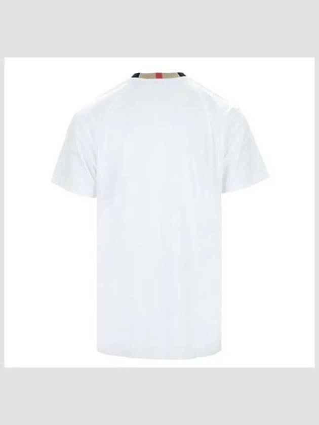 Logo Striped Neck Short Sleeve T-Shirt White - BURBERRY - BALAAN 3