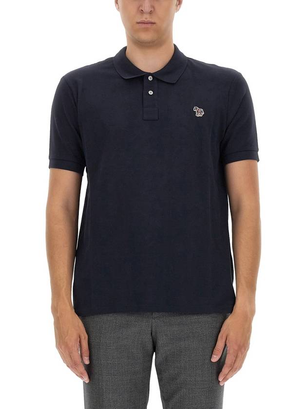 Regular Fit Zebra Logo Short Sleeve Polo Shirt Navy - PAUL SMITH - BALAAN 2