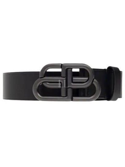 Buckle Logo Leather Belt Black - BALENCIAGA - BALAAN 2