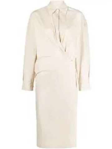 Straight collar twisted dress cream 1239280 - LEMAIRE - BALAAN 1