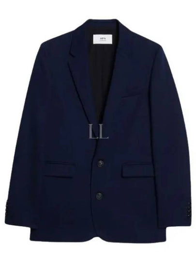 Breasted Wool Blazer Jacket Nautic Blue - AMI - BALAAN 2