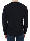 Logo Patch Crew Neck Knit Top Black - STONE ISLAND - BALAAN 5