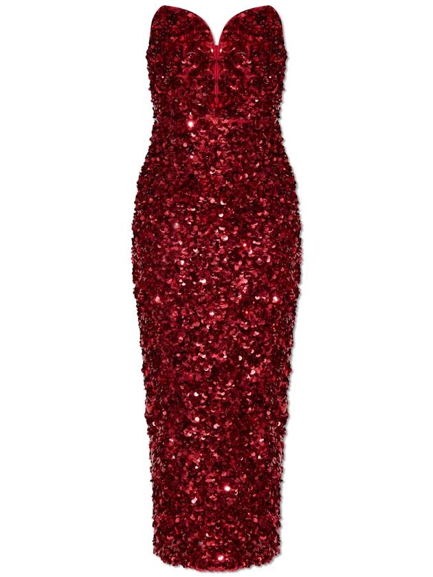 Self Portrait Off-the-shoulder Sequin Dress, Women's, Red - SELF PORTRAIT - BALAAN 1