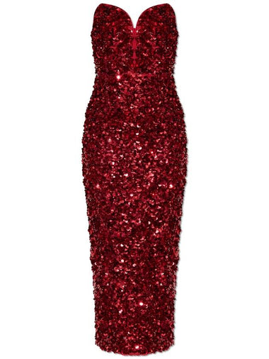 Self Portrait Off-the-shoulder Sequin Dress, Women's, Red - SELF PORTRAIT - BALAAN 1