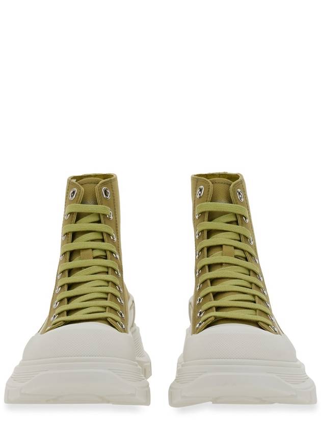 Women's Tread Slick High Top Sneakers Green - ALEXANDER MCQUEEN - BALAAN 4