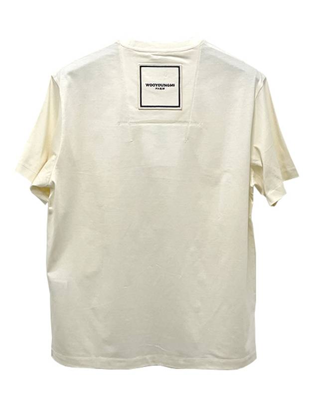 Square Back Logo Short Sleeve T-Shirt Ivory - WOOYOUNGMI - BALAAN 4