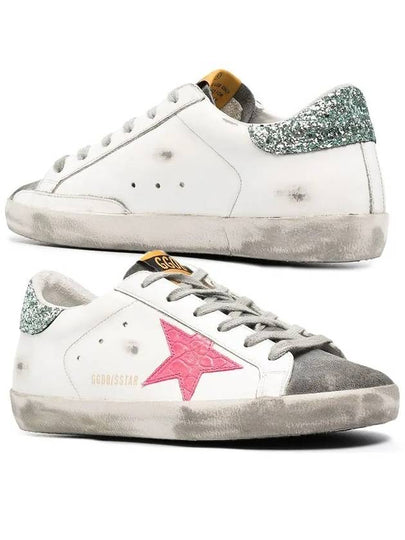 Women's Glitter Tab Superstar Classic Low Top Sneakers White - GOLDEN GOOSE - BALAAN 2