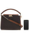 Karlie Medium Logo Satchel Shoulder Bag Brown - MICHAEL KORS - BALAAN 7