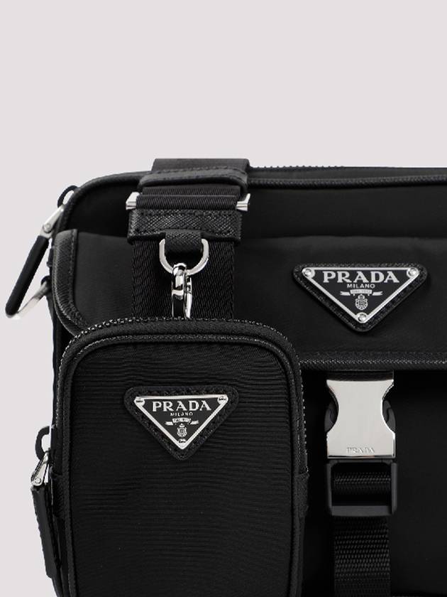 Re-Nylon Saffiano Leather Shoulder Bag Black - PRADA - BALAAN 5