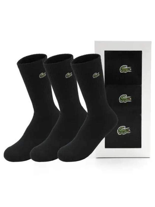 Lacoste Basic Sports High Socks 3 Pack Black - LACOSTE - BALAAN 2