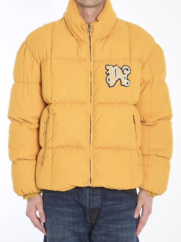 Monogram corduroy puffer jacket - PALM ANGELS - BALAAN 1