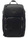 Re-Nylon Saffiano Leather Backpack Black - PRADA - BALAAN 3