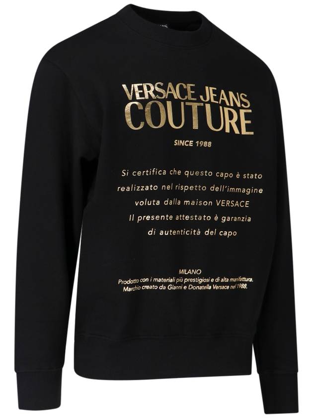 Men's Logo Print Sweatshirt Black - VERSACE - BALAAN 3