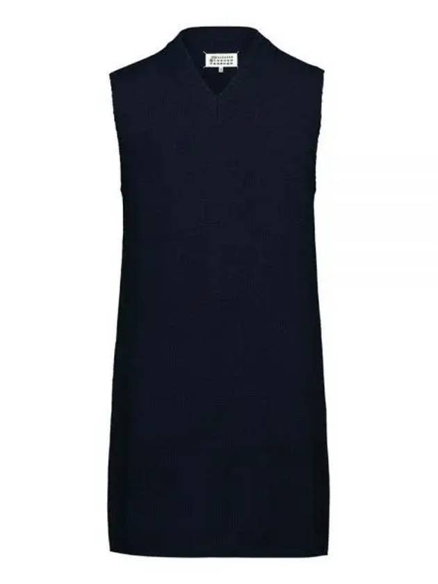 Signature Stige Wool Knit Dress Navy S51FB0075 S18199 - MAISON MARGIELA - BALAAN 1