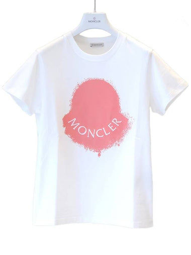 Women's Logo Short Sleeve TShirt White 8C00014829HP 001 - MONCLER - BALAAN 1