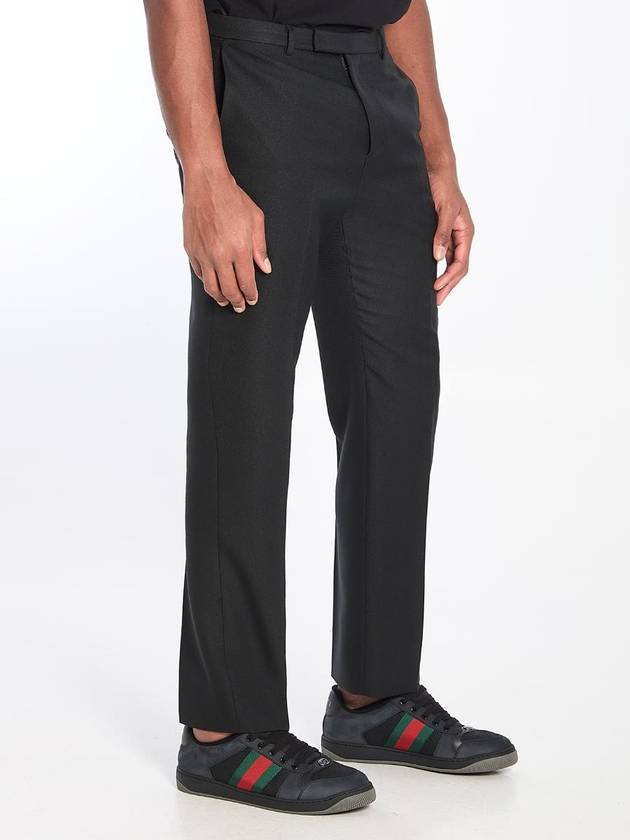 Twill straight pants black - GUCCI - BALAAN 3